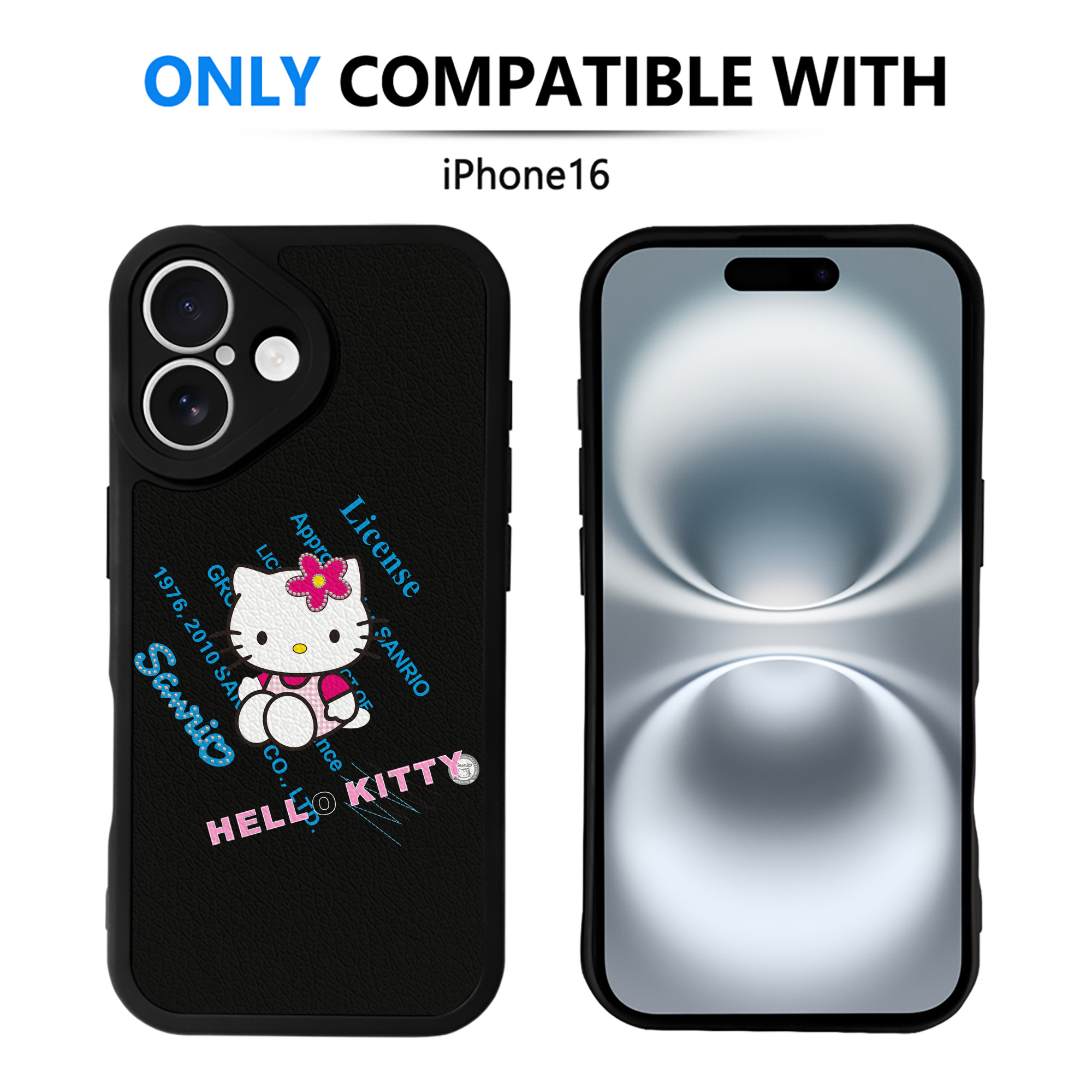（画像用） Hello Kitty ハローキティ 【iPhone 16シリーズ対応】シリコンスマホケース（レザー調） 材質：シリコン